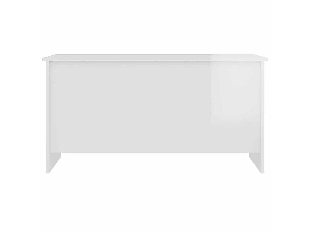 Table basse blanc brillant 102x55,5x52,5 cm bois d'ingénierie