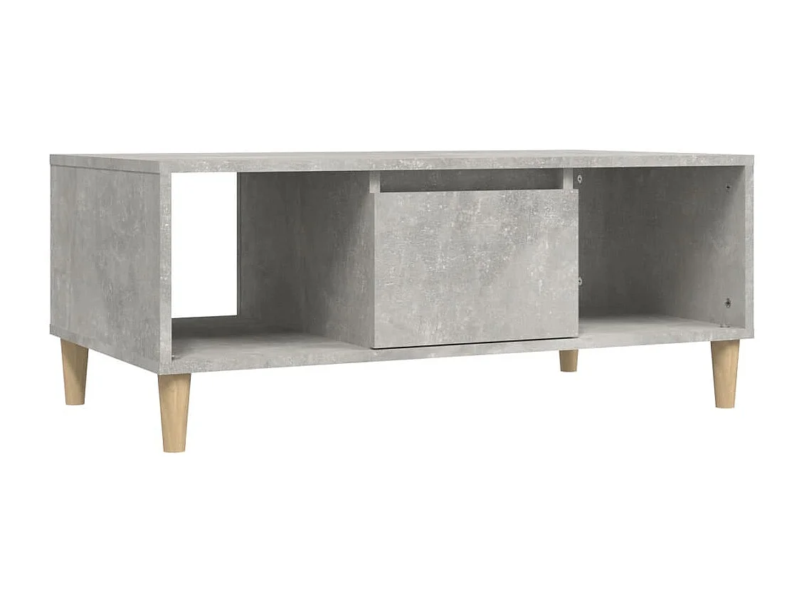 Tavolino Salotto Grigio Cemento 90x50x36,5 cm Legno Multistrato