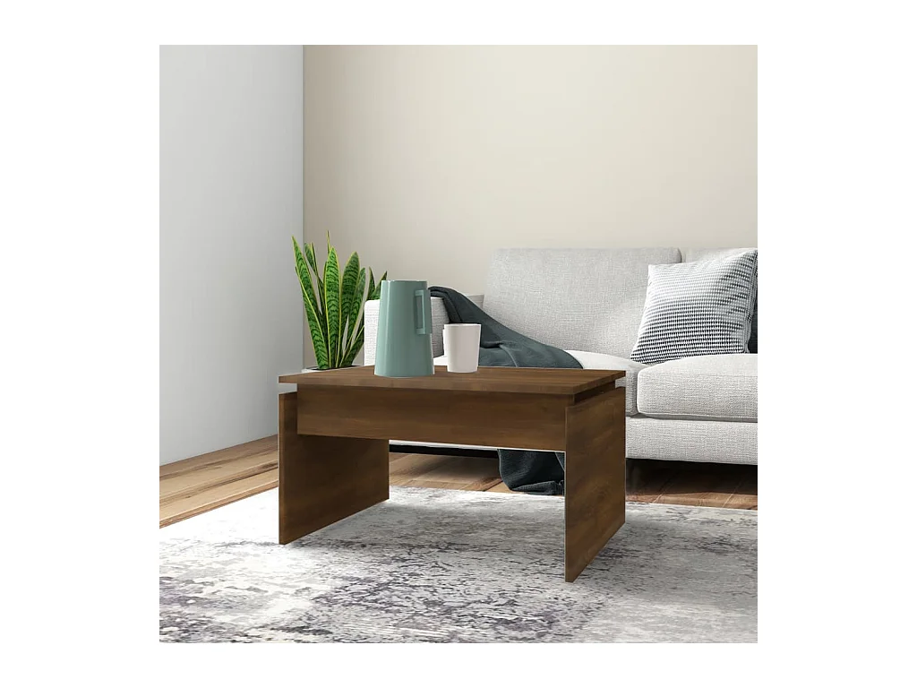 Salontafel 68x50x38 cm bewerkt hout bruin eikenkleur