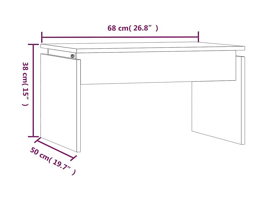 Table basse Chêne marron 68x50x38 cm Bois d'ingénierie