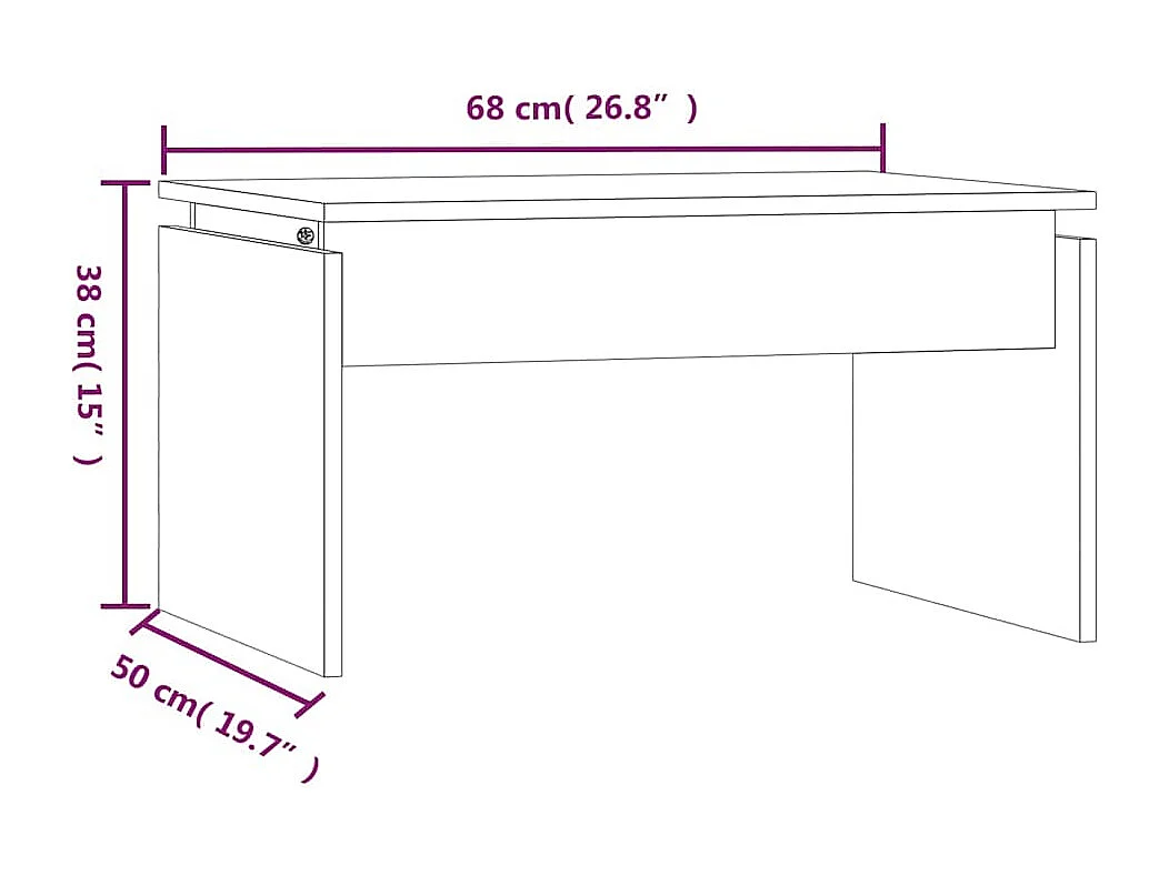 Table basse Chêne marron 68x50x38 cm Bois d'ingénierie