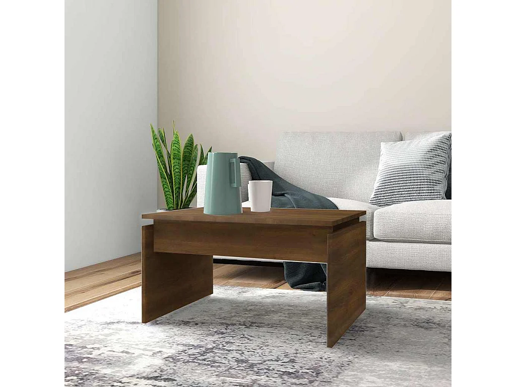 Salontafel 68x50x38 cm bewerkt hout bruin eikenkleur