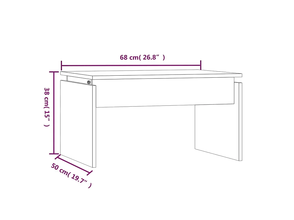 Salontafel 68x50x38 cm bewerkt hout bruin eikenkleur