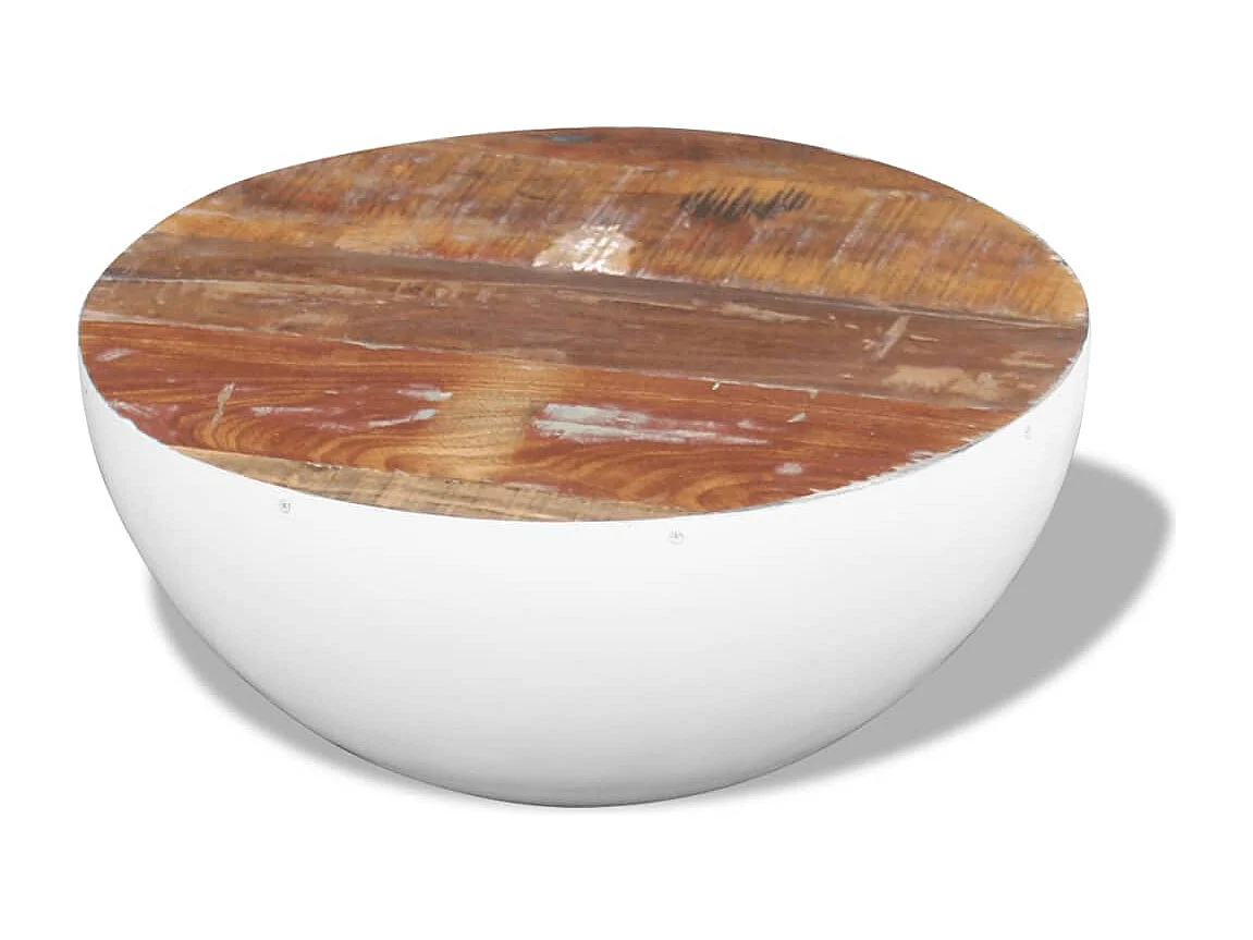 Table basse Forme de bol Bois de récupération massif 60x60x30cm