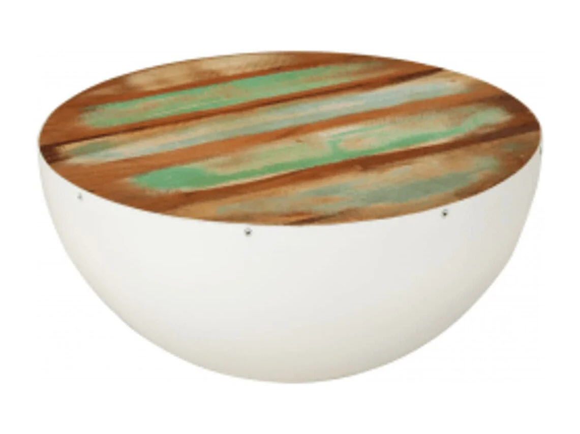 Table basse Forme de bol Bois de récupération massif 60x60x30cm