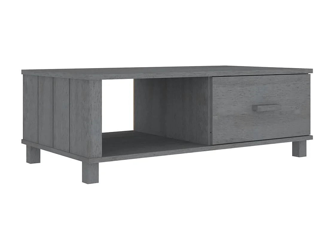 Table basse HAMAR Gris foncé 100x55x35 cm Bois massif de pin