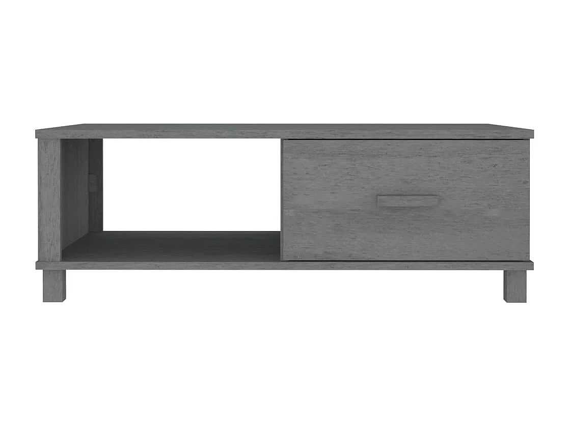 Couchtisch HAMAR Dunkelgrau 100x55x35 cm Massivholz Kiefer