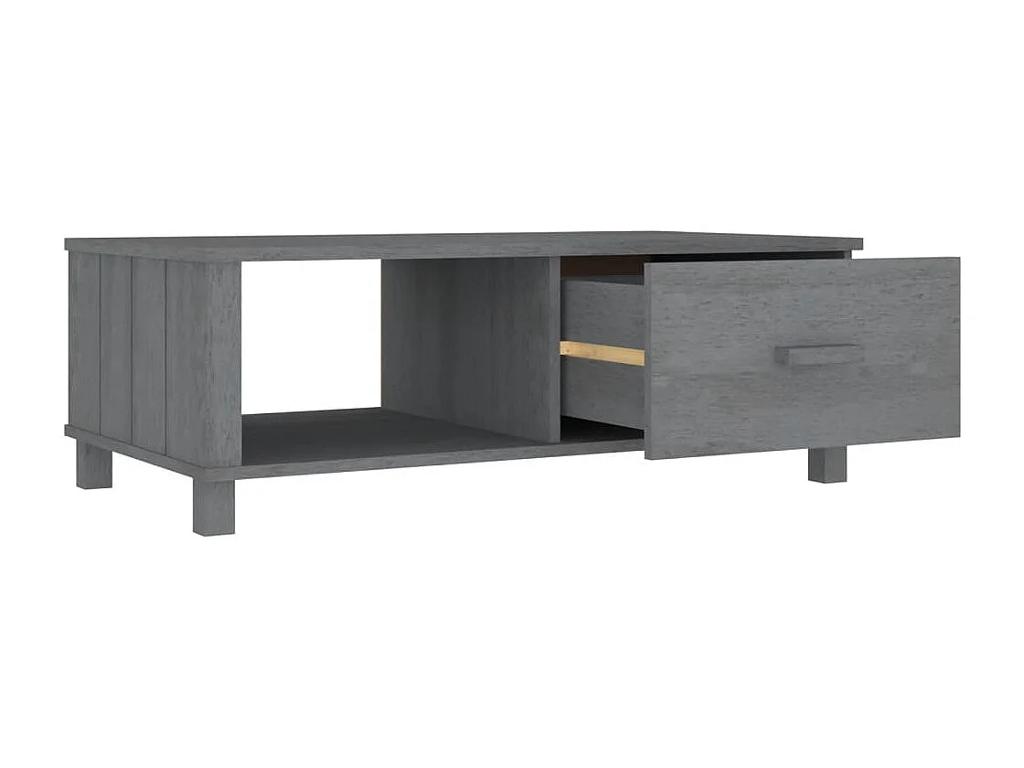 Couchtisch HAMAR Dunkelgrau 100x55x35 cm Massivholz Kiefer