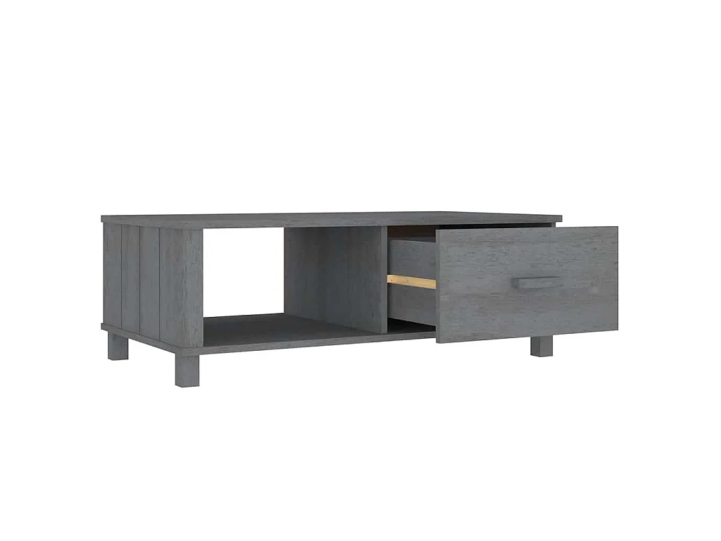 Tavolino HAMAR Grigio Scuro 100x55x35 cm Legno Massello di Pino