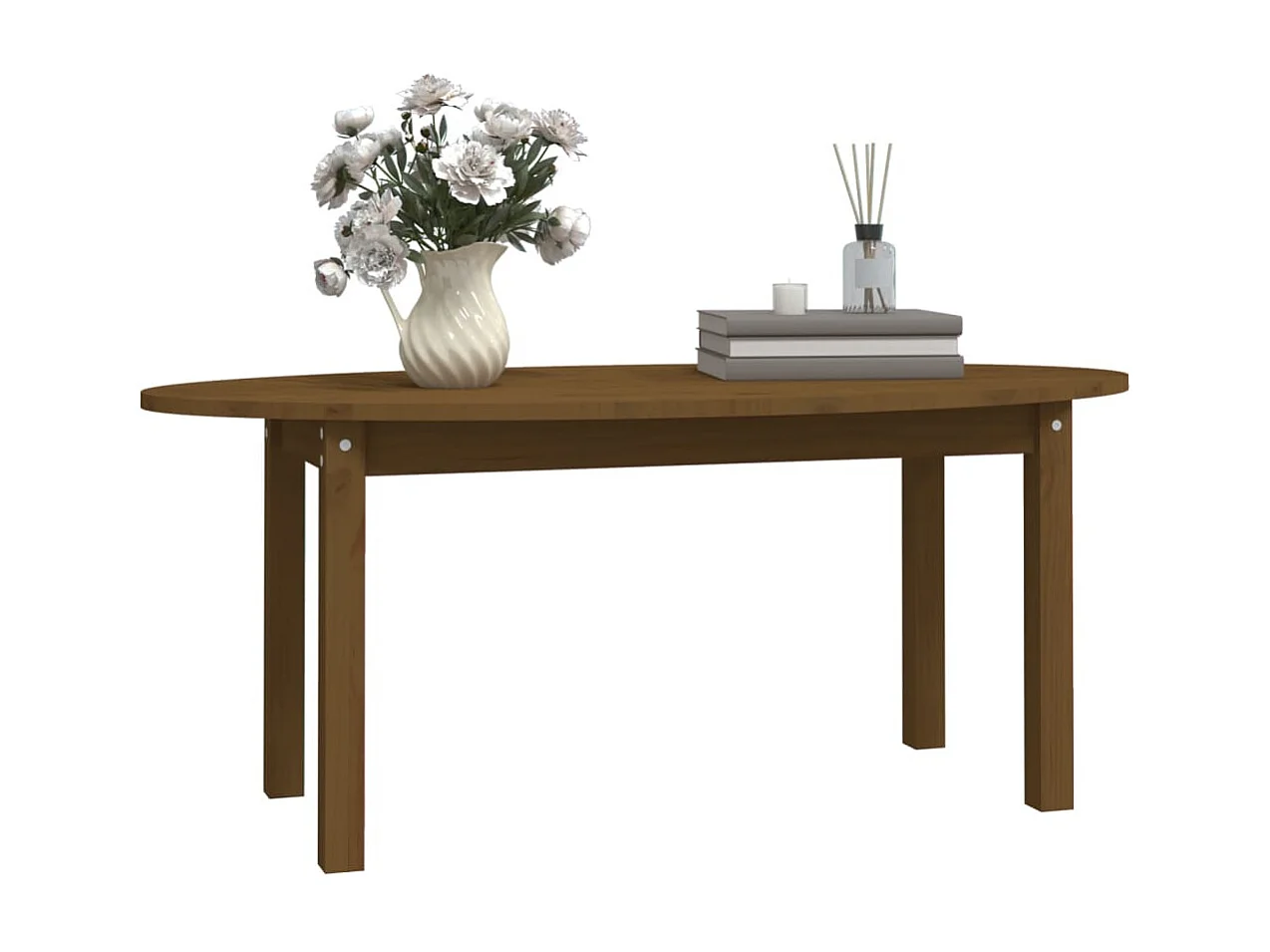 Table basse Marron miel 110x55x45 cm Bois massif de pin