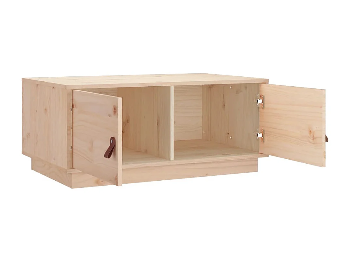 Tavolino da Salotto 80x50x35 cm Legno Massello di Pino