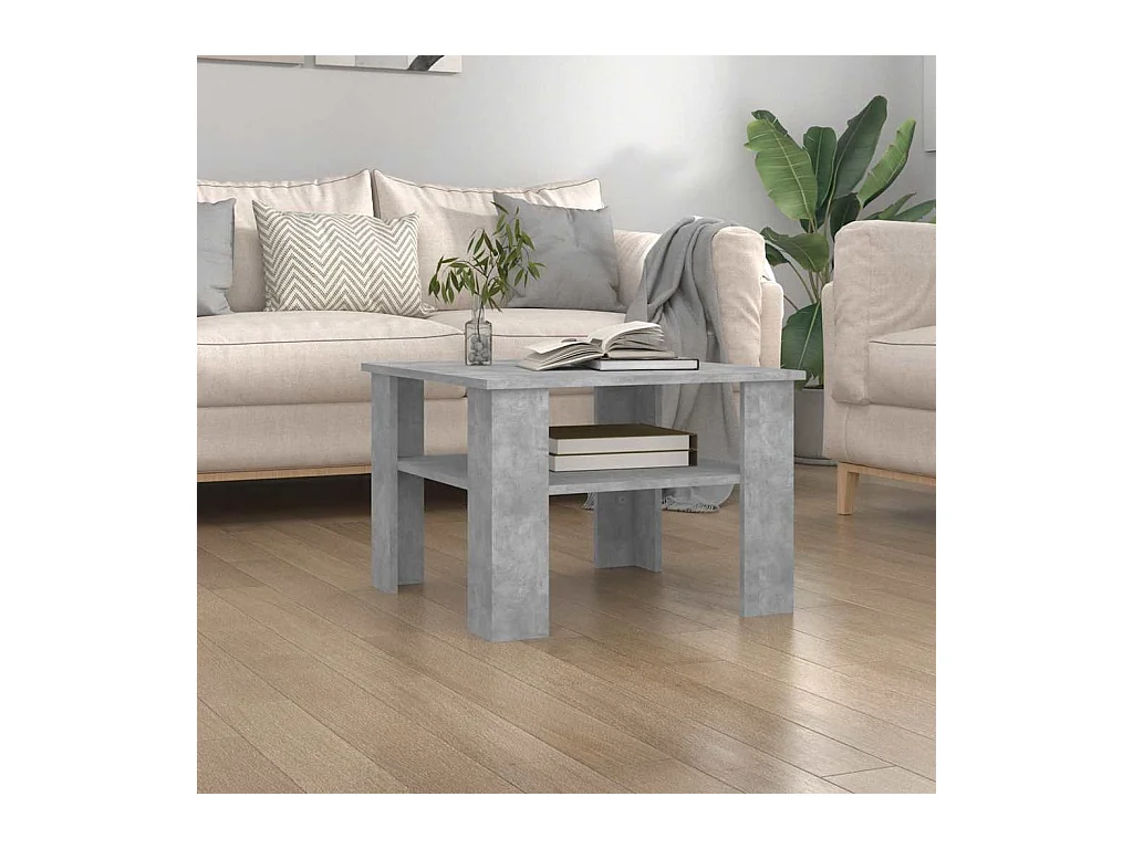 Table basse Gris béton 60x60x42 cm Bois d’ingénierie
