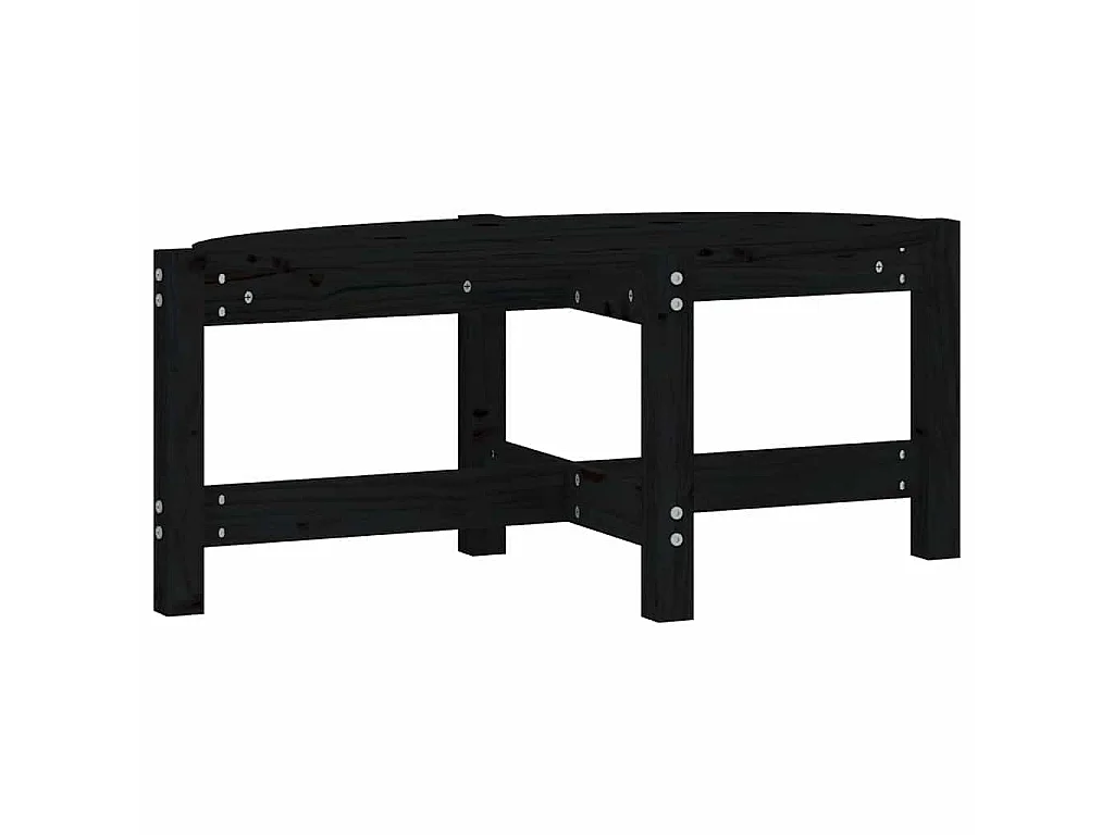 Table basse Noir 87x48x35 cm Bois massif de pin