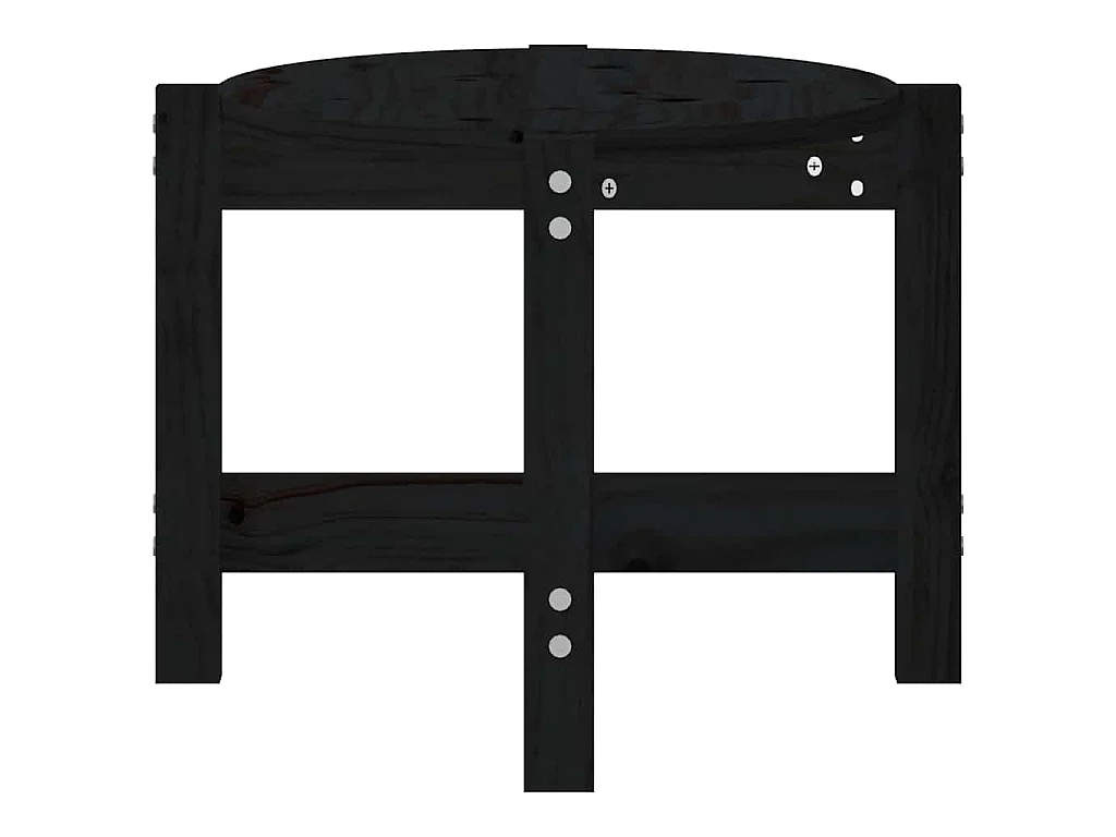 Table basse Noir 87x48x35 cm Bois massif de pin