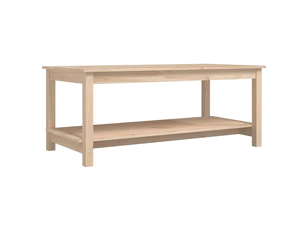 Tavolino da Salotto 110x55x45 cm Legno Massello di Pino