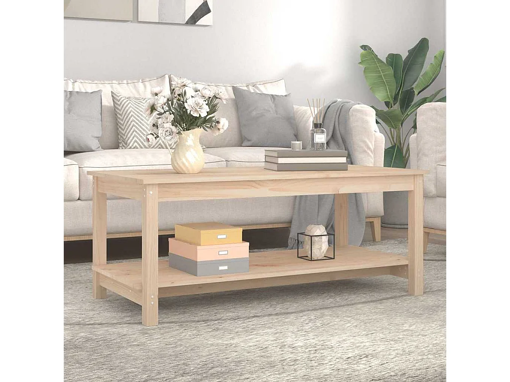 Couchtisch 110x55x45 cm Massivholz Kiefer