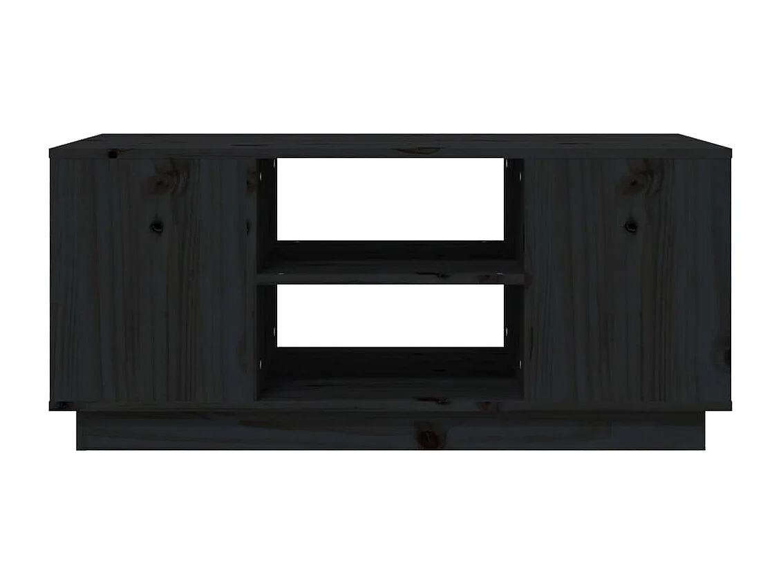 Couchtisch Schwarz 90x49x40,5 cm Massivholz Kiefer