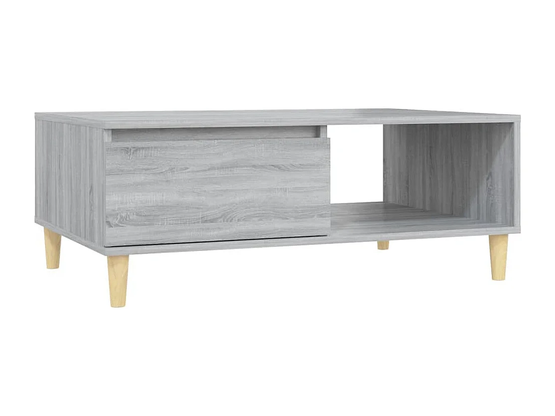 Salontafel 90x60x35 cm bewerkt hout grijs sonoma eikenkleurig