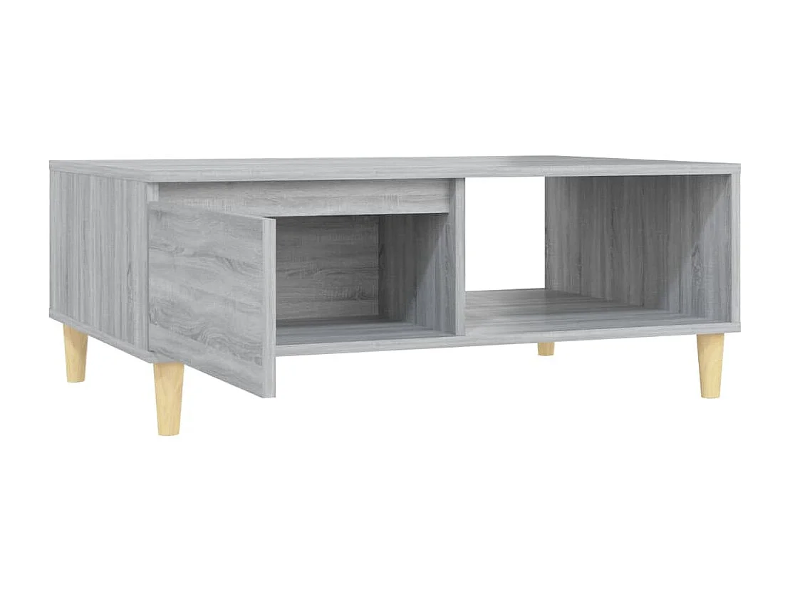 Salontafel 90x60x35 cm bewerkt hout grijs sonoma eikenkleurig