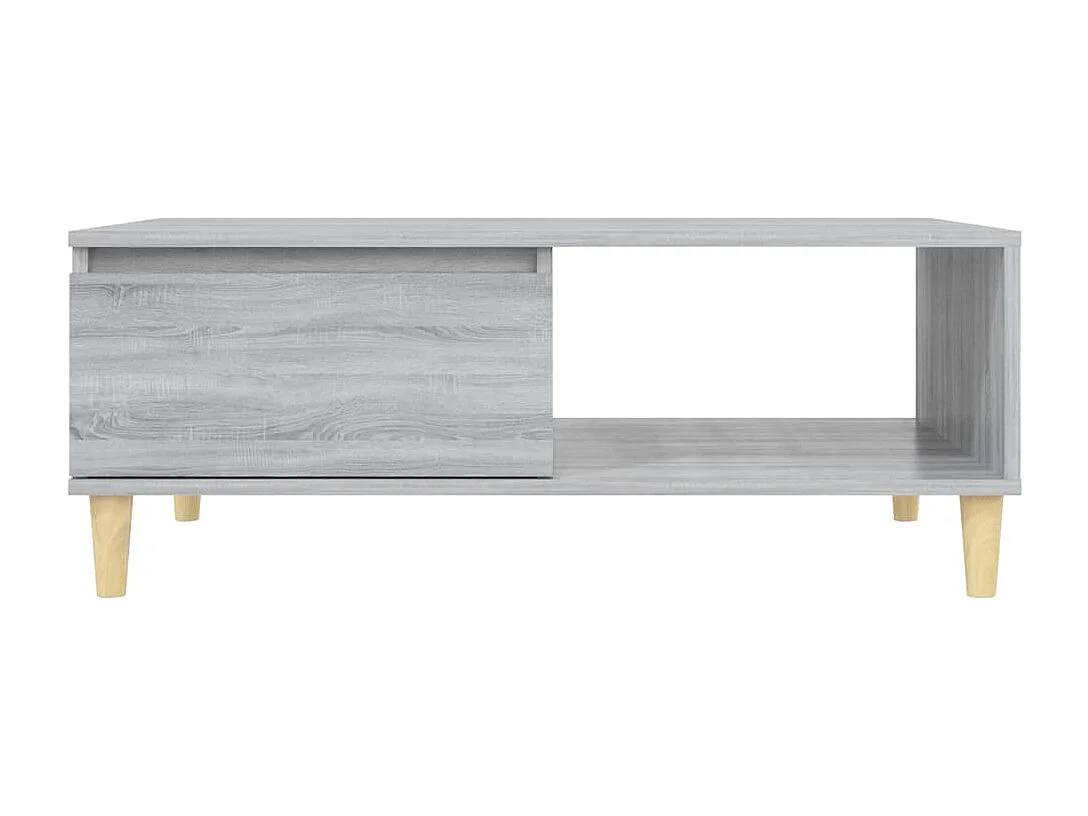 Salontafel 90x60x35 cm bewerkt hout grijs sonoma eikenkleurig