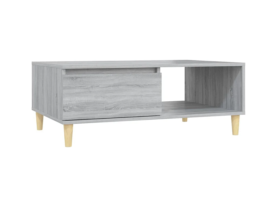 Table basse sonoma gris 90x60x35 cm bois d'ingénierie