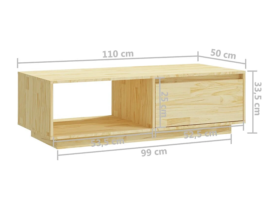 Salontafel 110x50x33,5 cm massief vurenhout