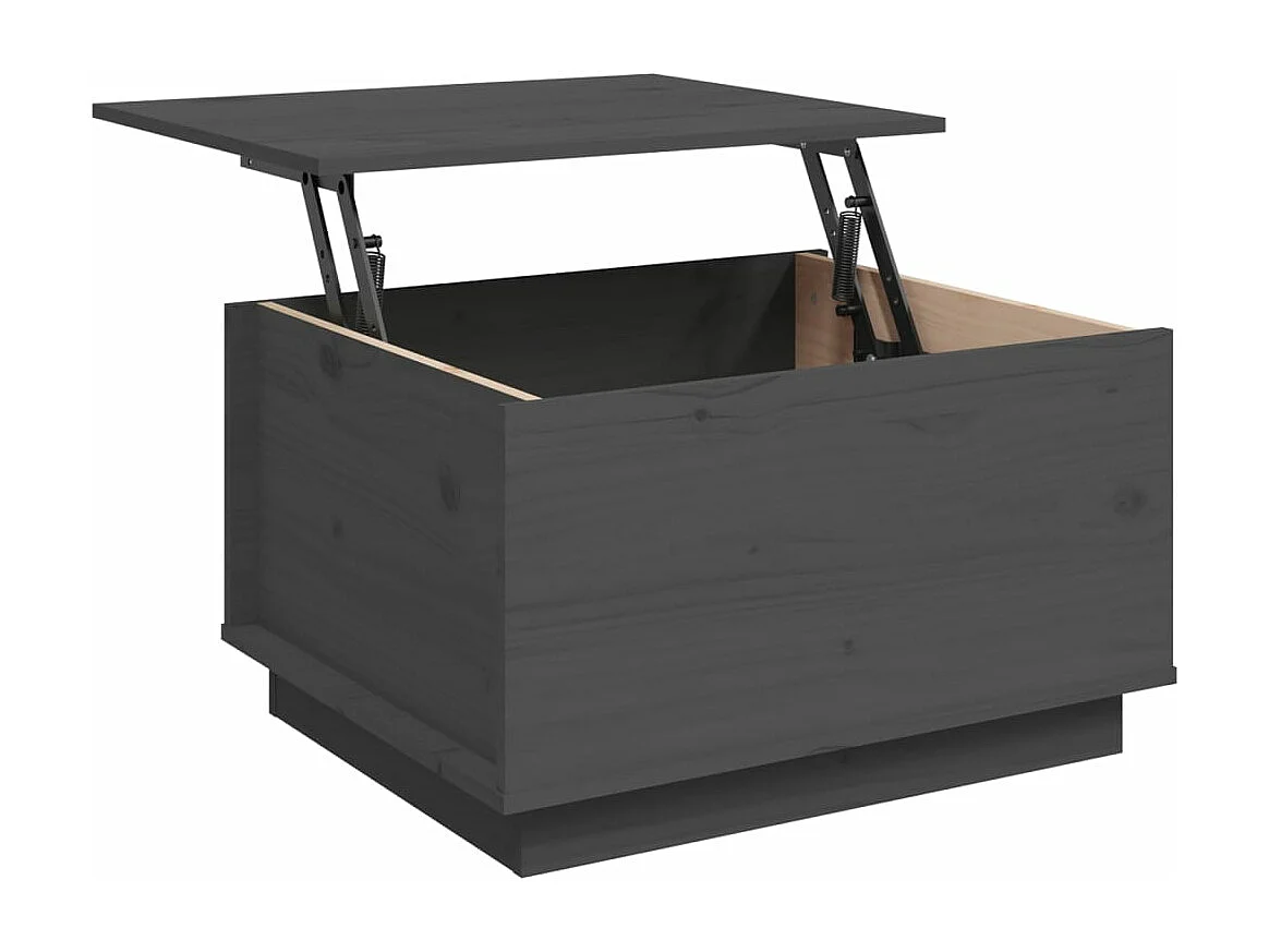 Table basse Gris 60x50x35 cm Bois massif de pin