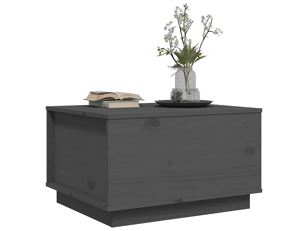 Salontafel 60x50x35 cm massief grenenhout grijs