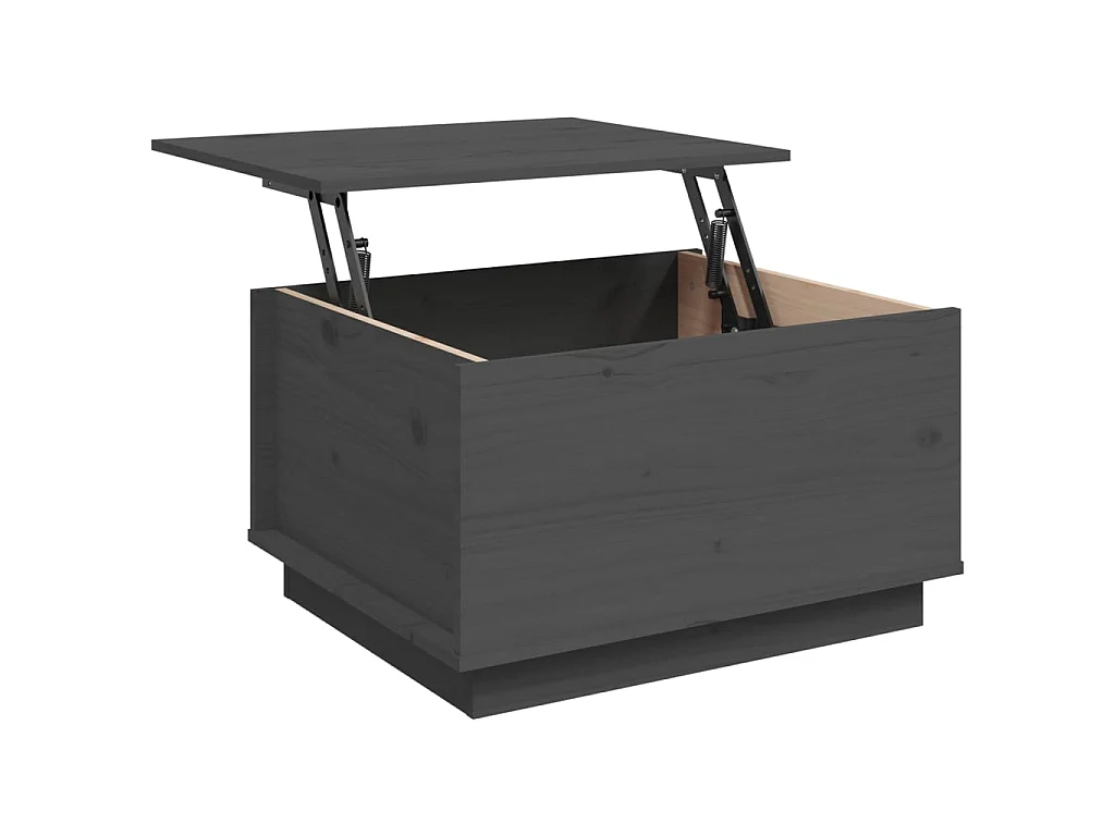 Salontafel 60x50x35 cm massief grenenhout grijs