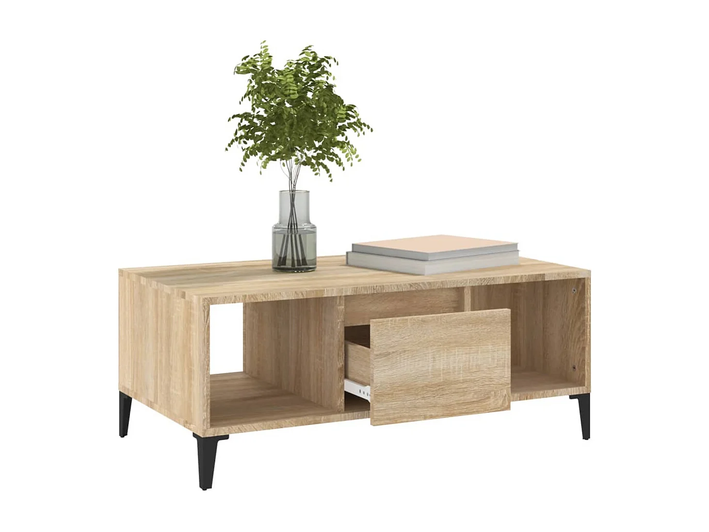 Salontafel 90x50x36,5 cm bewerkt hout sonoma eikenkleurig