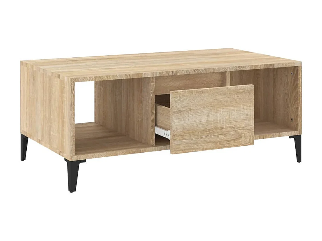 Salontafel 90x50x36,5 cm bewerkt hout sonoma eikenkleurig