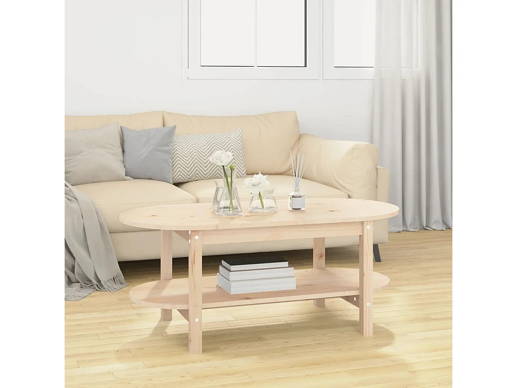 Couchtisch 110x55x45 cm Massivholz Kiefer
