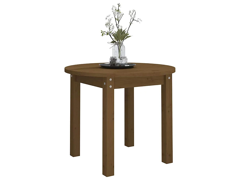 Mesa de centro Ø 55x45 cm madeira pinho maciça castanho-mel