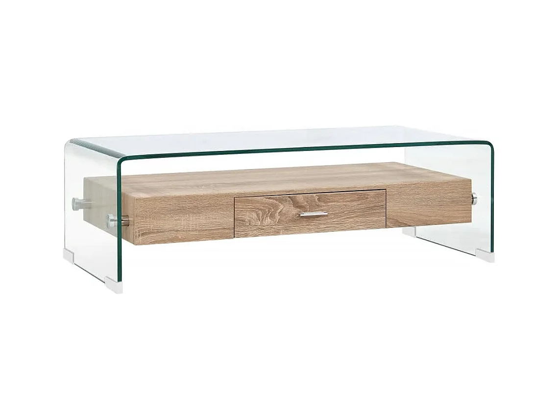 Table basse Clair 98x45x31 cm Verre trempé