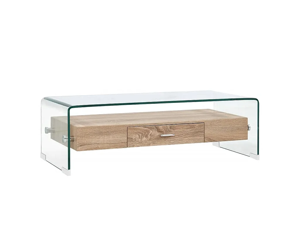 Table basse Clair 98x45x31 cm Verre trempé