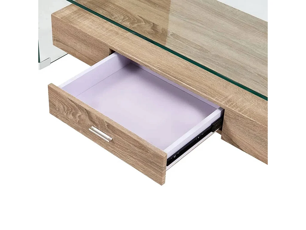 Table basse Clair 98x45x31 cm Verre trempé