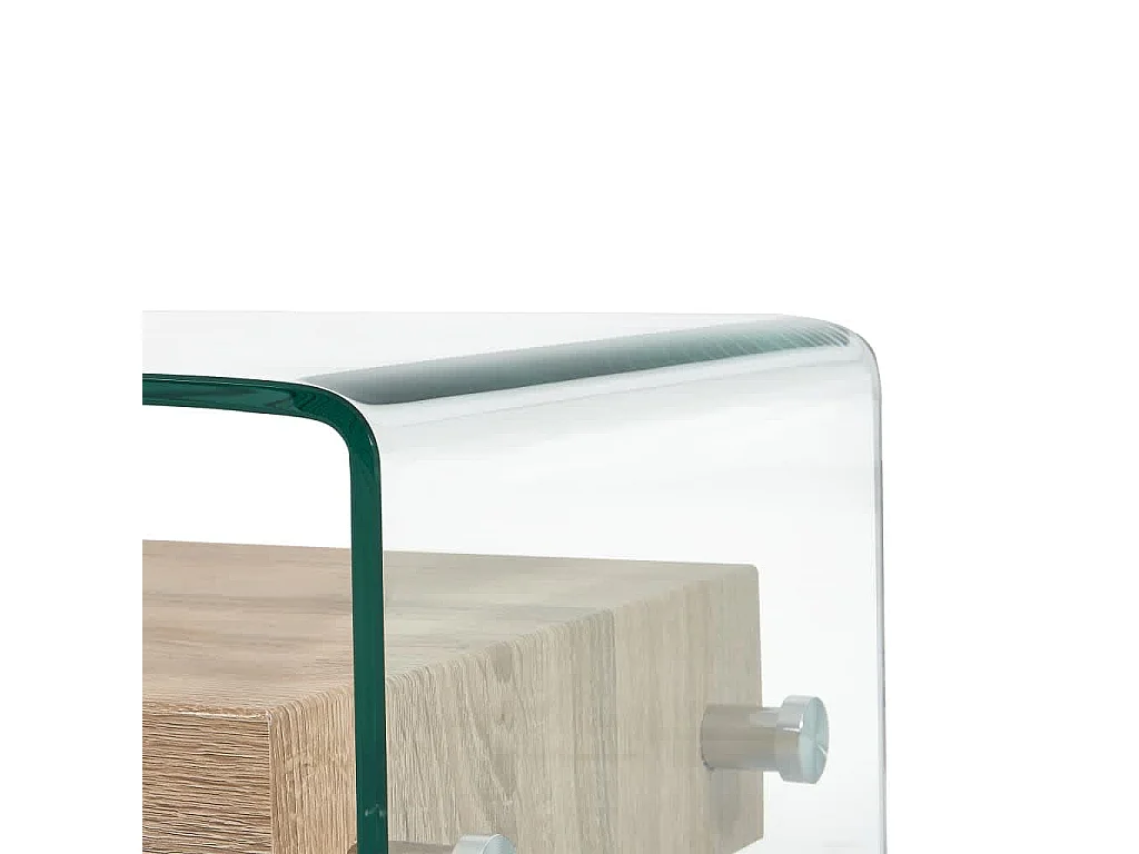 Table basse Clair 98x45x31 cm Verre trempé