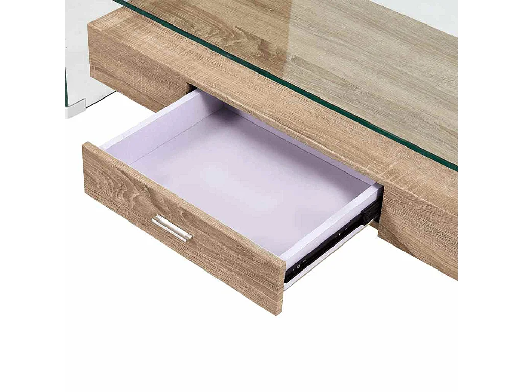 Table basse Clair 98x45x31 cm Verre trempé