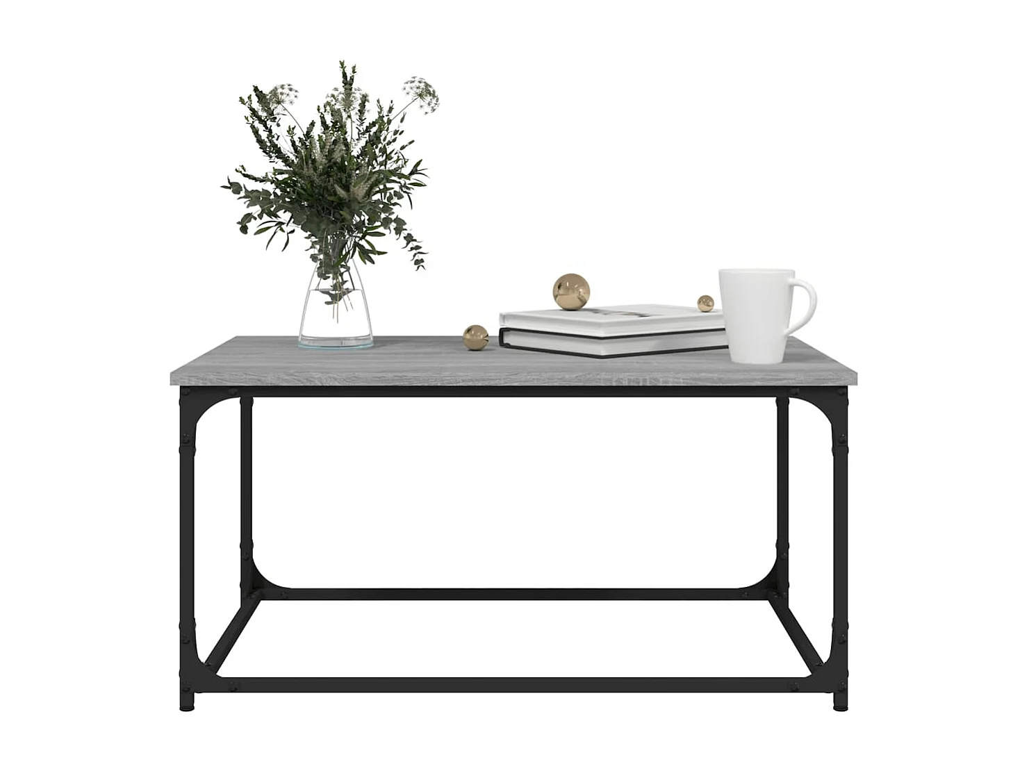 Couchtisch Grau Sonoma 80x50x40 cm Holzwerkstoff und Eisen