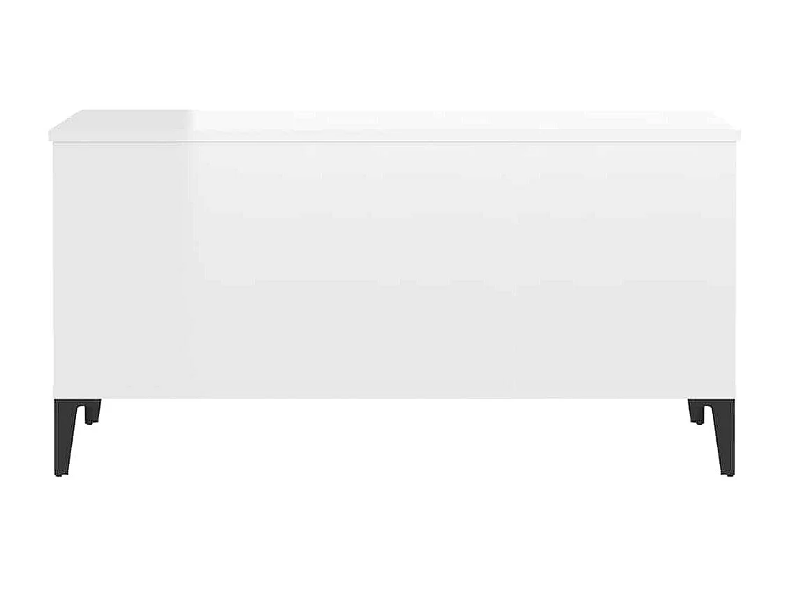 Table basse Blanc brillant 90x44,5x45 cm Bois d'ingénierie