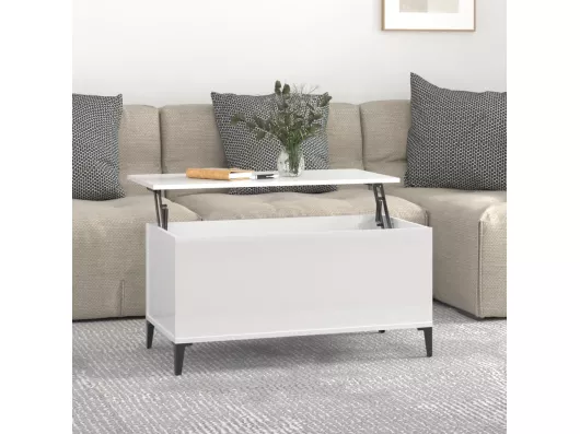 Kauf Unique Couchtisch Hochglanz-Weiß 90x44,5x45 cm Holzwerkstoff