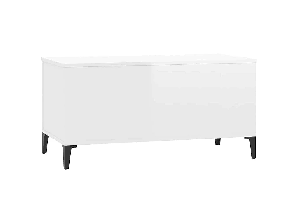 Table basse Blanc brillant 90x44,5x45 cm Bois d'ingénierie