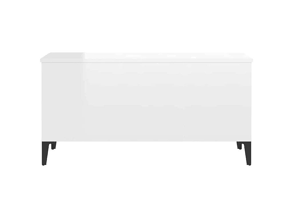 Table basse Blanc brillant 90x44,5x45 cm Bois d'ingénierie