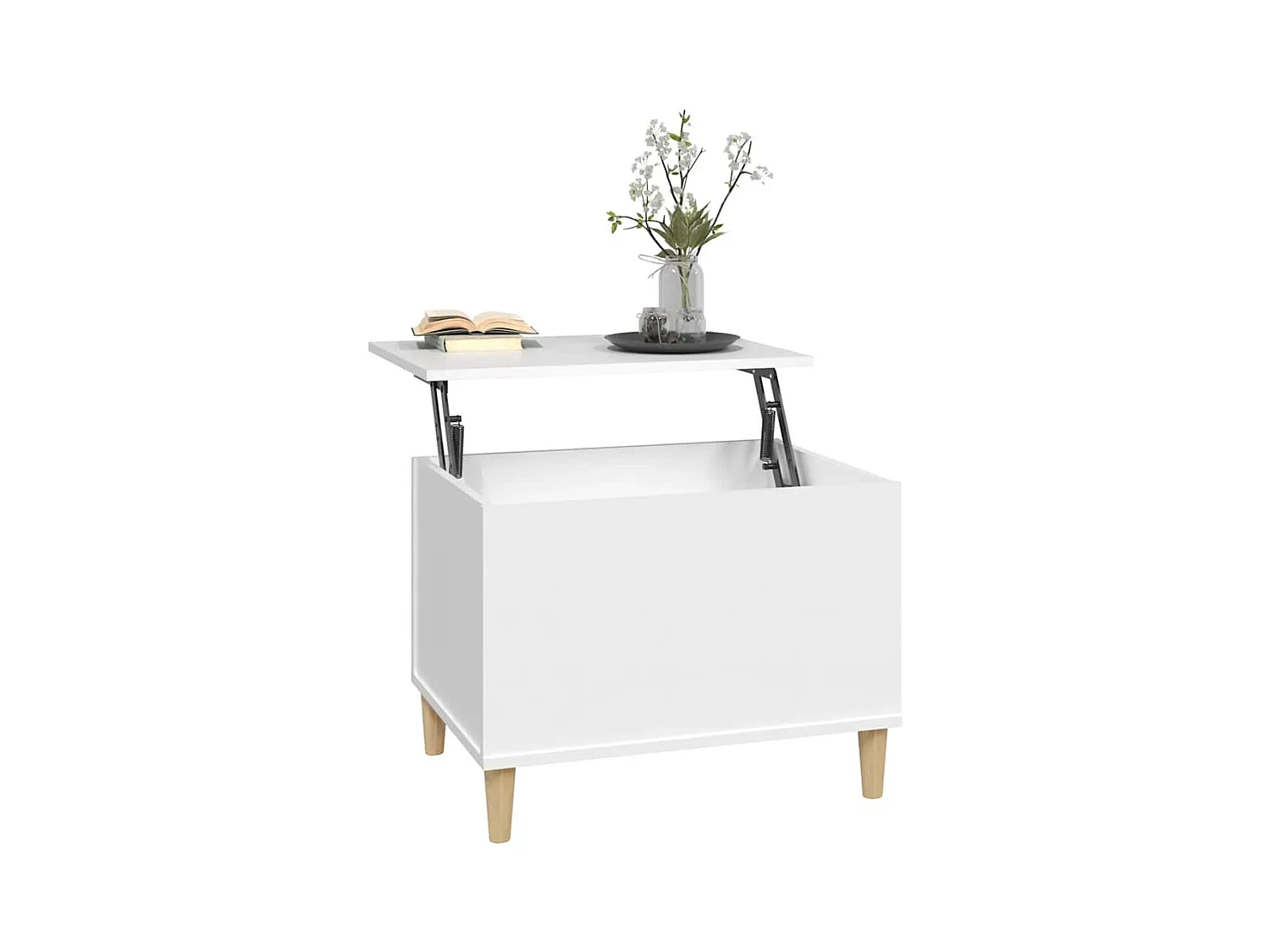 Table basse Blanc 60x44,5x45 cm Bois d'ingénierie