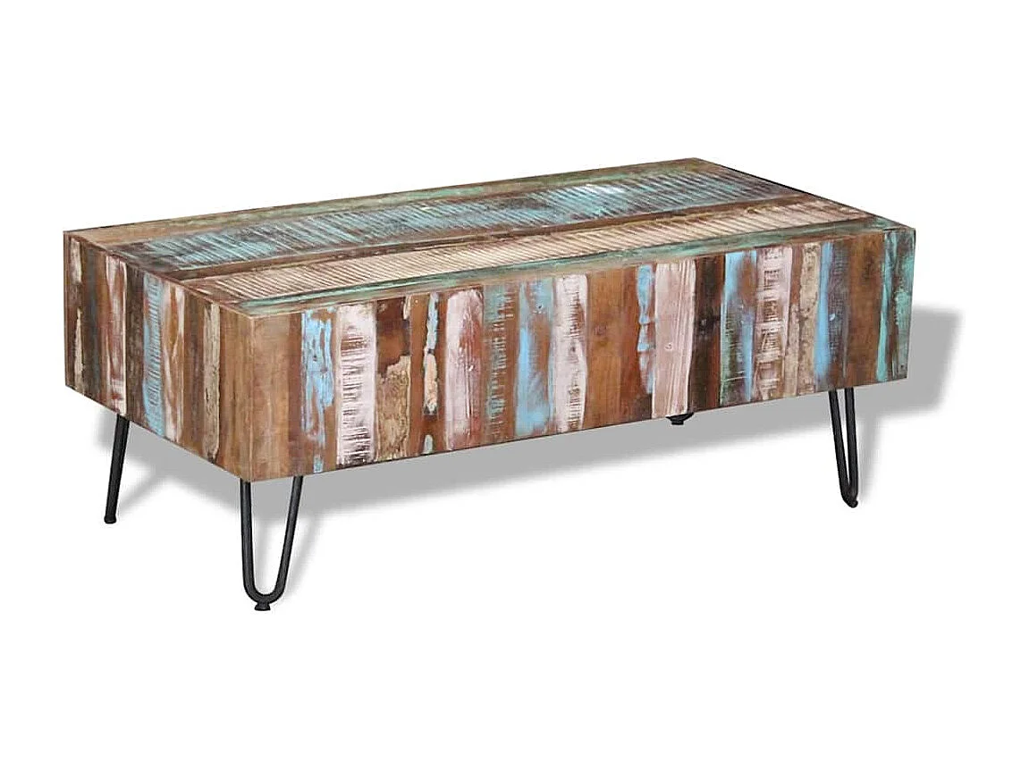 Table basse Bois massif de récupération 100x50x38 cm