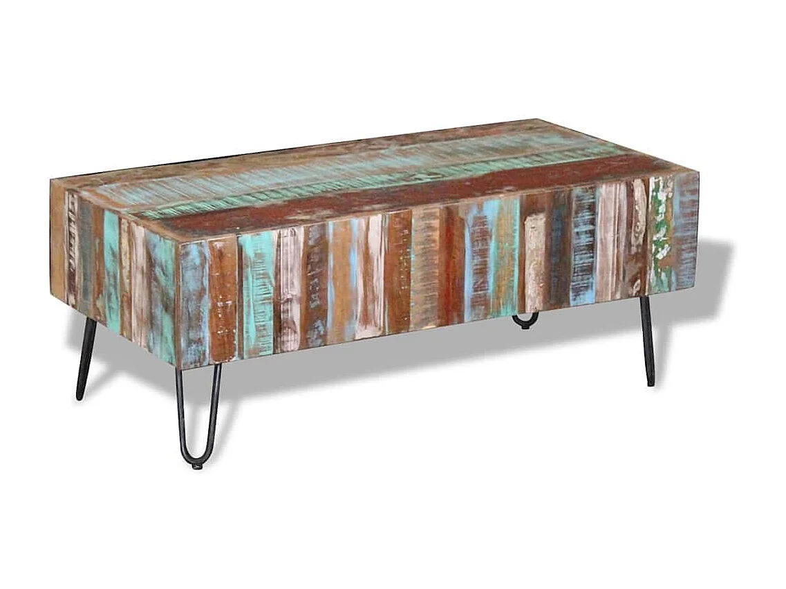 Table basse Bois massif de récupération 100x50x38 cm