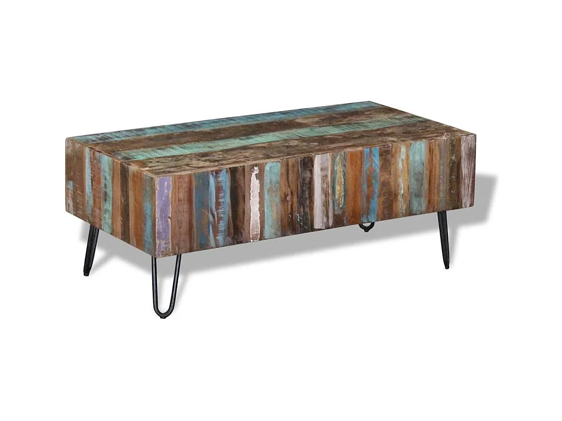 Table basse Bois massif de récupération 100x50x38 cm