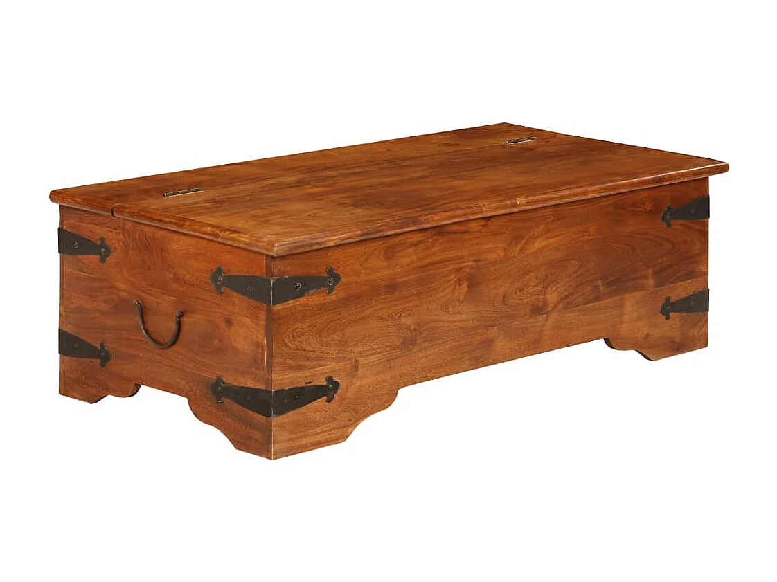 Couchtisch Massivholz mit Honigfarbenem Finish 110x55x35 cm