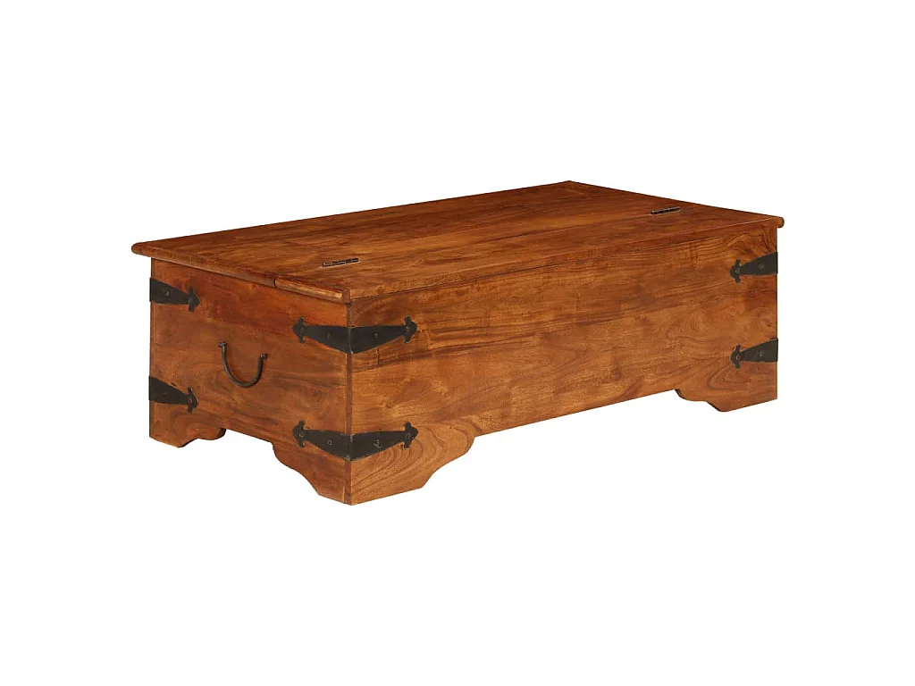 Tavolino da Salotto in Legno Acacia Finitura Ambra 110x55x35 cm