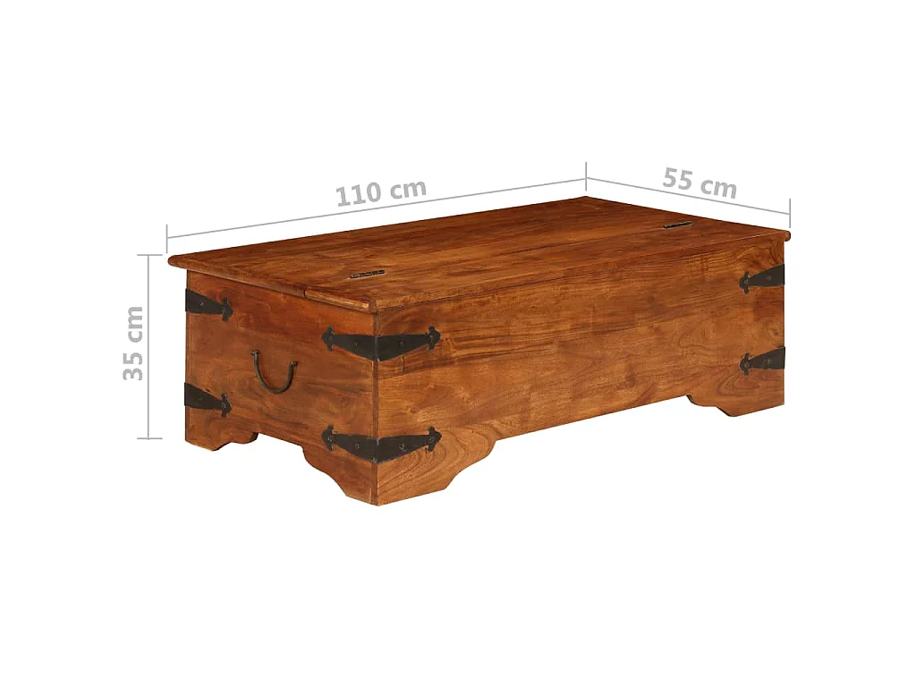 Tavolino da Salotto in Legno Acacia Finitura Ambra 110x55x35 cm